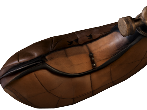 Vintage Leather Powder Horn Modelo 3D