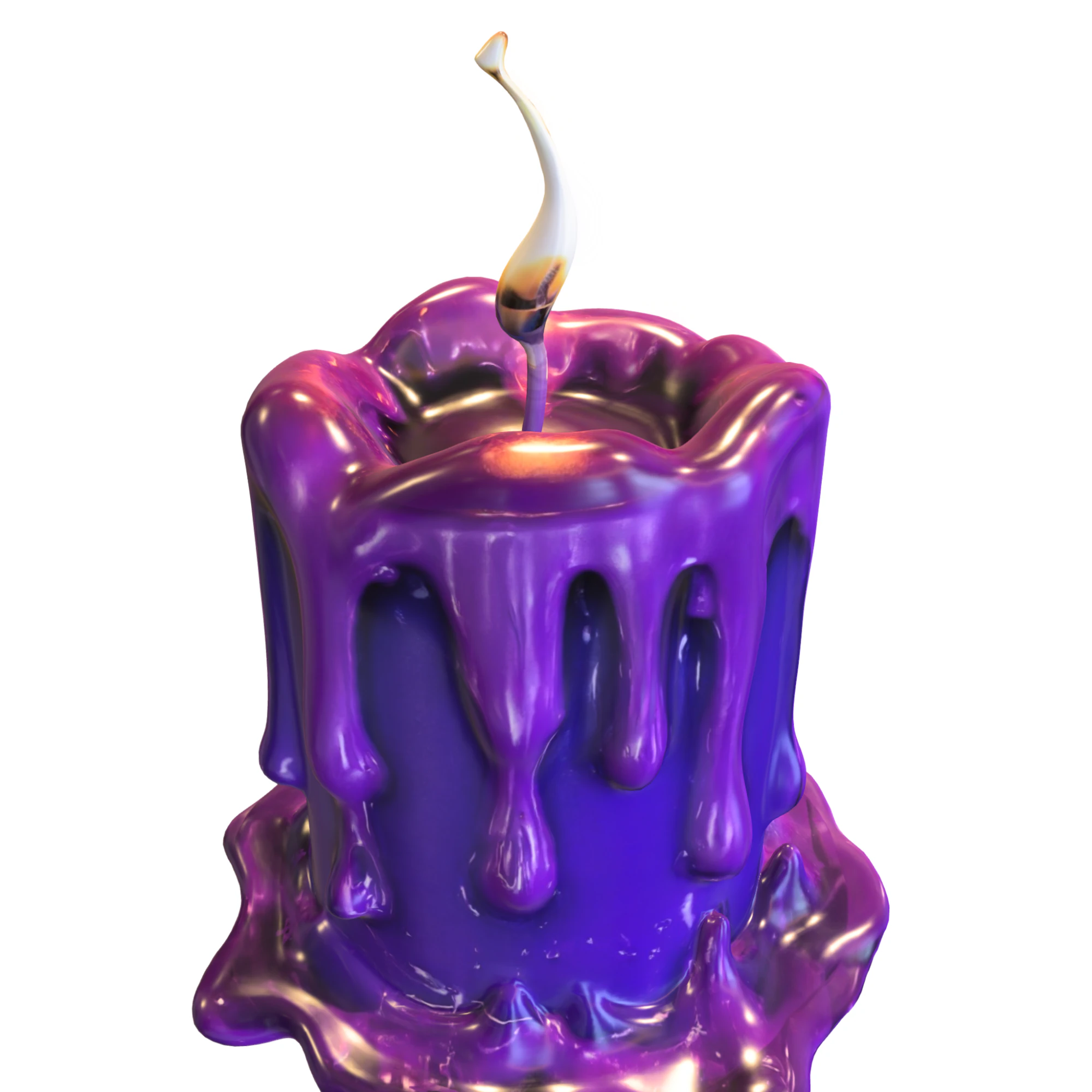 Mystic Dripping Candle 3D Model .c4d .max .obj .3ds .fbx .stl .blend