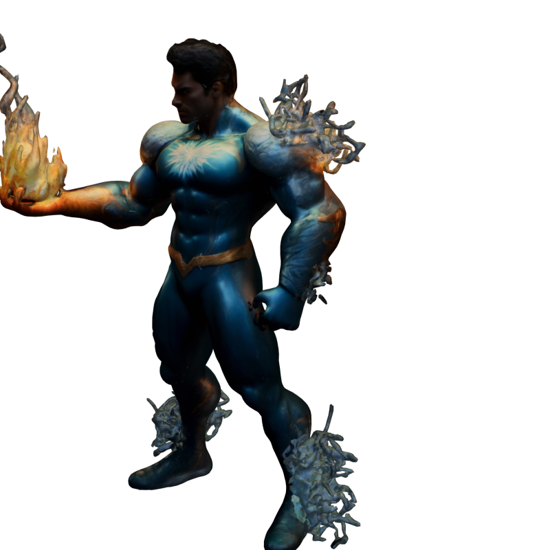 Elemental Energy Warrior 3D Model .c4d .max .obj .3ds .fbx .stl .blend