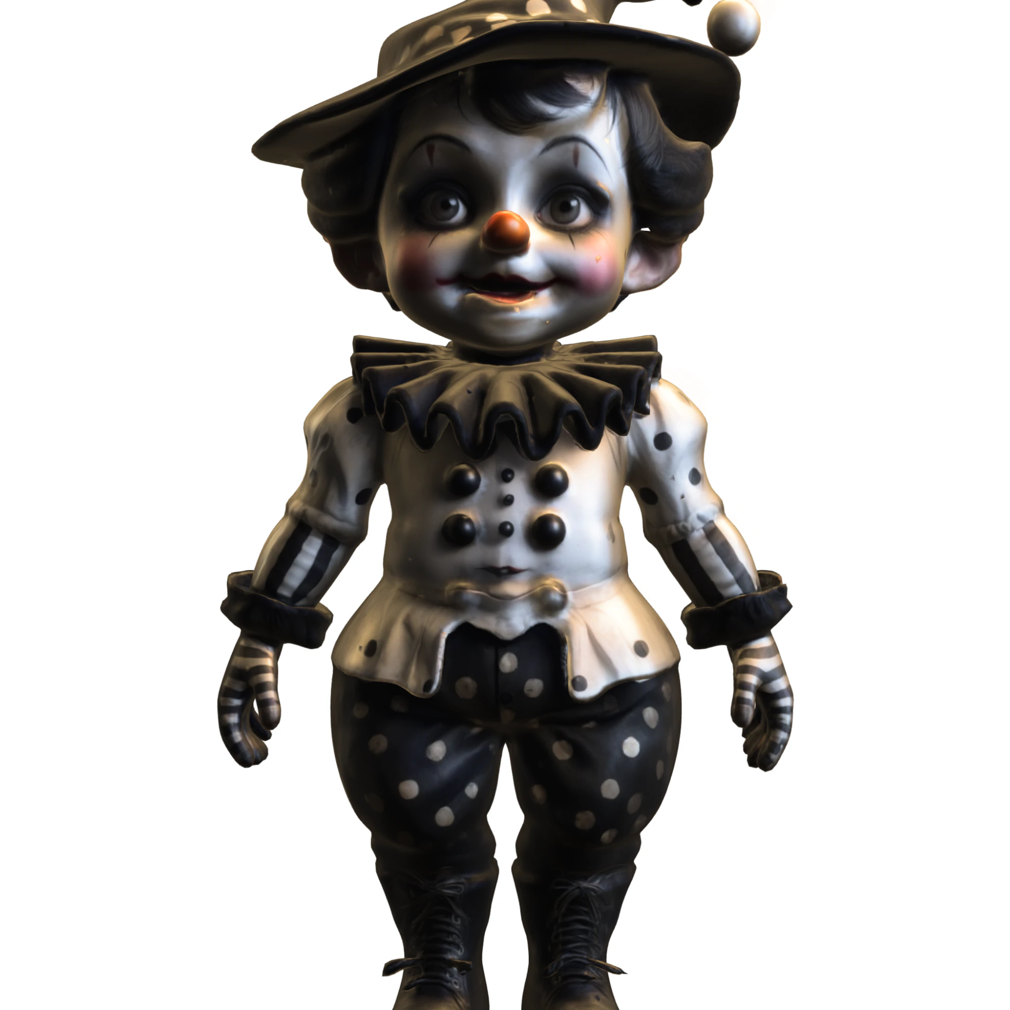 Vintage Pierrot Clown 3D Model .c4d .max .obj .3ds .fbx .stl .blend 