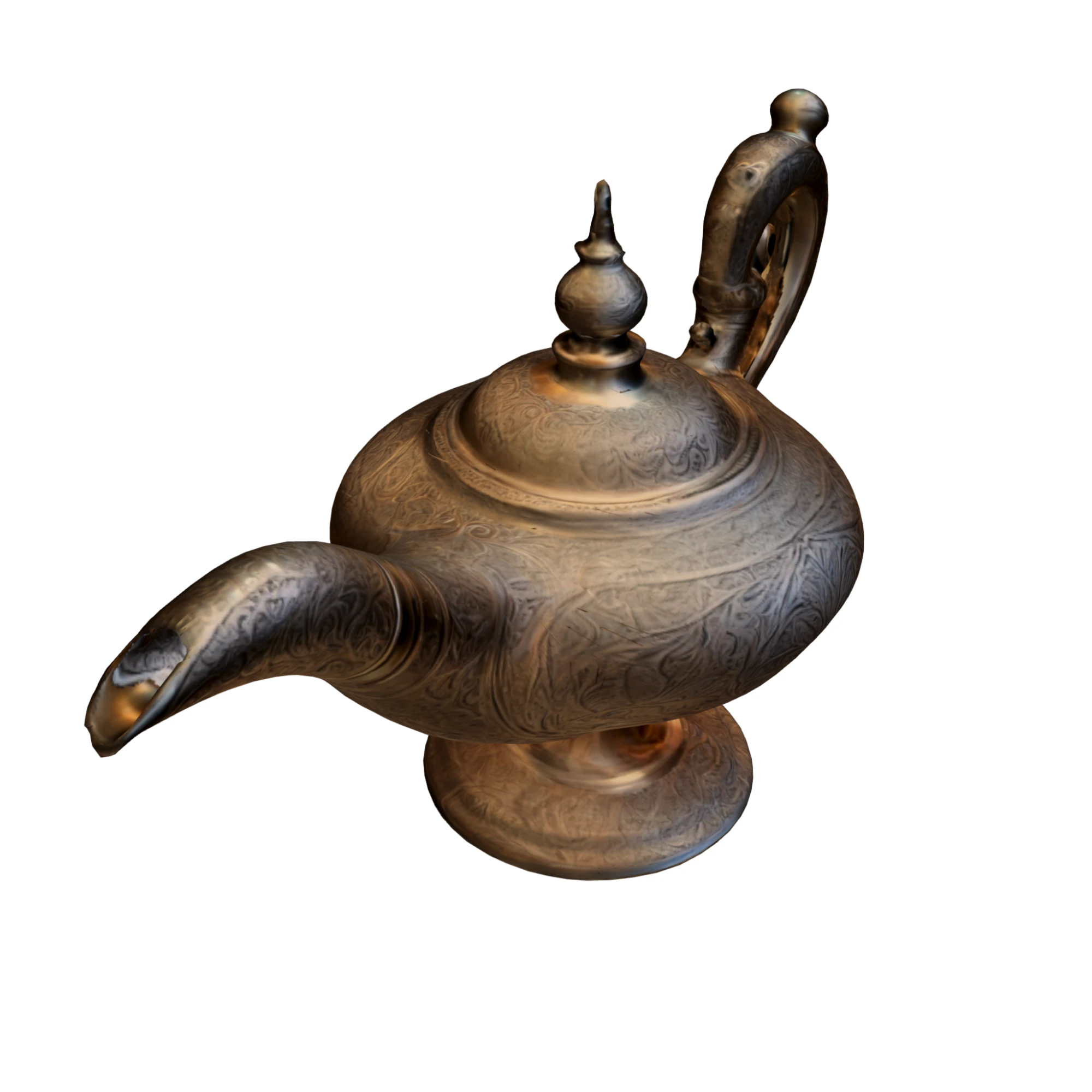 Mystical Genie Lamp 3D Model .c4d .max .obj .3ds .fbx .stl .blend 