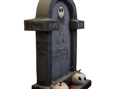 Gothic Tombstone 3D Model