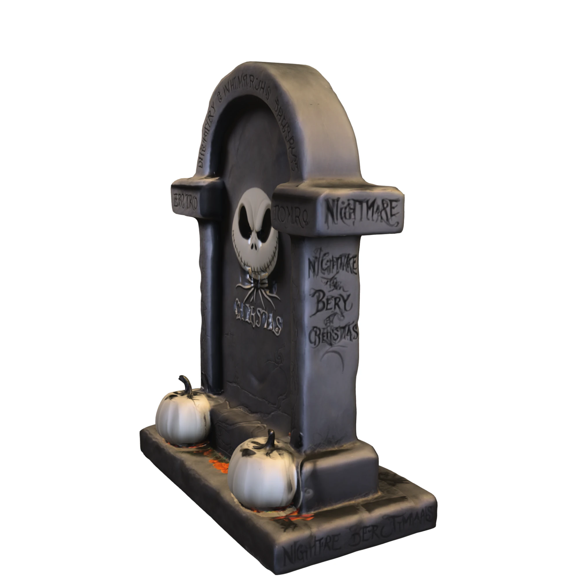 Jack-O-Lantern Gravestone Halloween 3D Model .c4d .max .obj .3ds .fbx .stl .blend