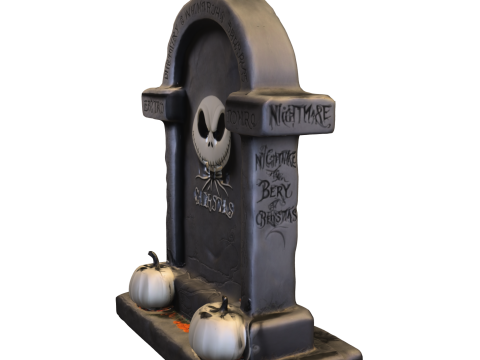 Jack-O-Lantern Gravestone Halloween 3D Модель