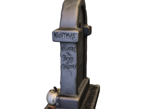 Jack-O-Lantern Gravestone Halloween 3D Model