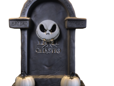 Jack-O-Lantern Gravestone Halloween 3D Model