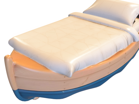 Boat Bed - Nautical Themed Furniture for Games 3D Модель