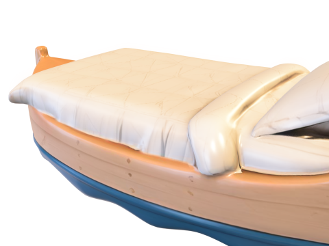 नाव बिस्तर - खेलों के लिए समुद्री थीम वाला फर्नीचर 3D मॉडल