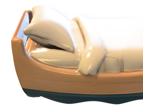 नाव बिस्तर - खेलों के लिए समुद्री थीम वाला फर्नीचर 3D मॉडल