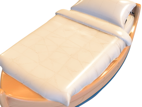 नाव बिस्तर - खेलों के लिए समुद्री थीम वाला फर्नीचर 3D मॉडल