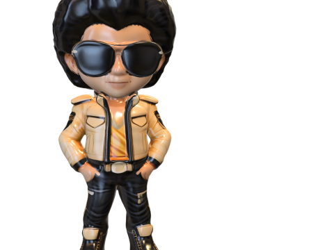 Stylized Pop Icon Characte 3D Model