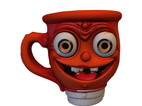 Creepy Smiling Mug 3D Модель