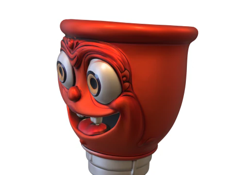 Creepy Smiling Mug 3D Model