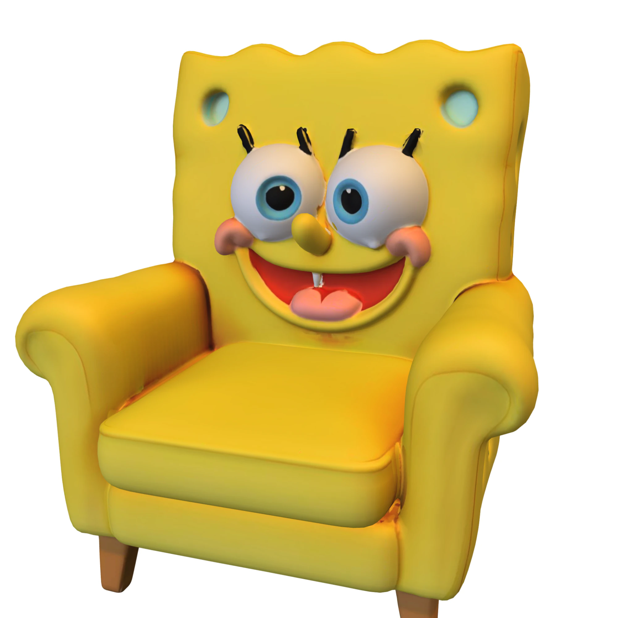 Sponge Armchair Cartoon Themed 3D Model .c4d .max .obj .3ds .fbx .stl .blend 