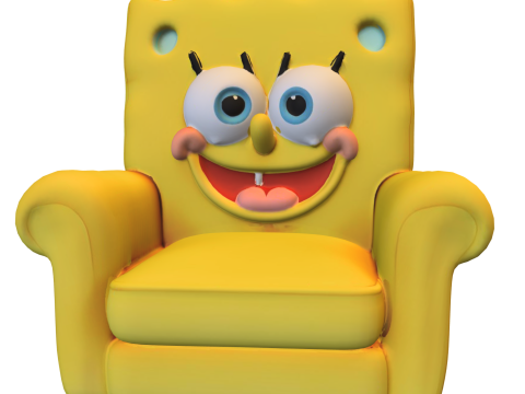 Sponge Armchair Cartoon Themed 3D Model