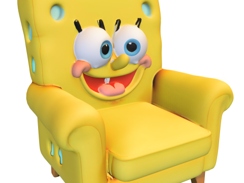 Sponge Armchair Cartoon Themed 3D Model