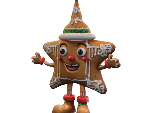 Різдвяна пряникова зірка 3D Модель