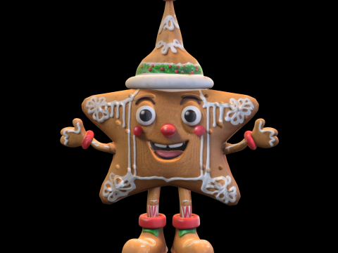 Gingerbread Star ChristmasThemed 3D Модель