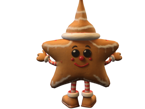 Gingerbread Star ChristmasThemed 3D Модель