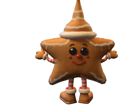 Gingerbread Star ChristmasThemed 3D Model