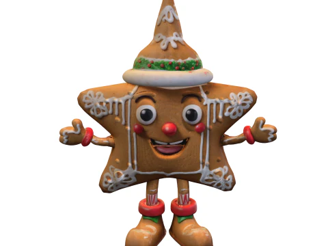 Gingerbread Star ChristmasThemed 3D Model