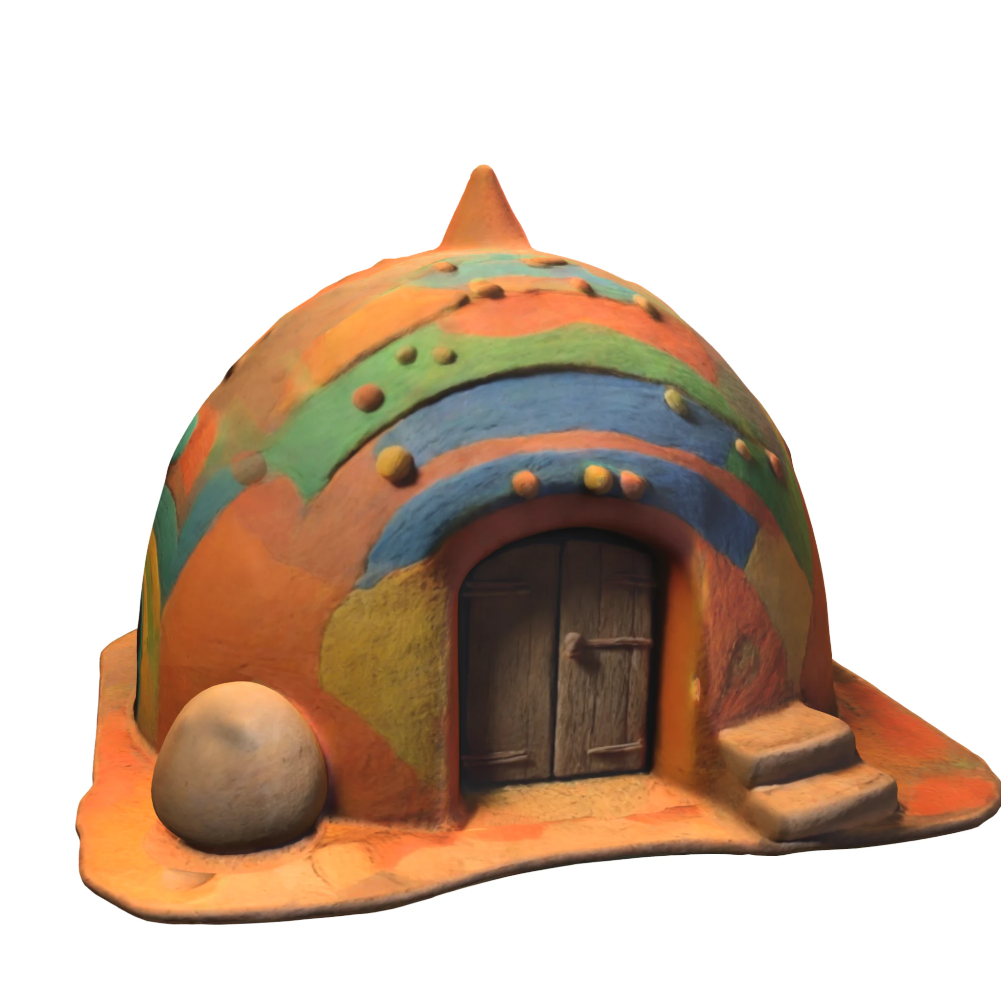 Fantasy Dome House 3D Model .c4d .max .obj .3ds .fbx .stl .blend