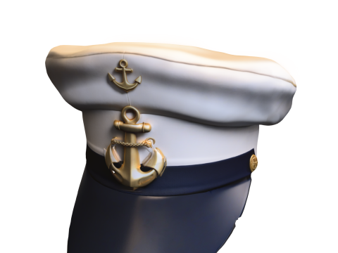 Elegant Navy Captain Hat 3D Модель