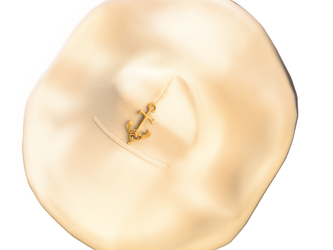 Elegant Navy Captain Hat 3D Model