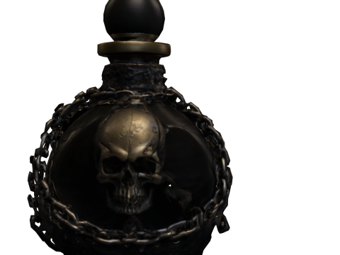 Cursed Skull Potion Bottle Model 3D
