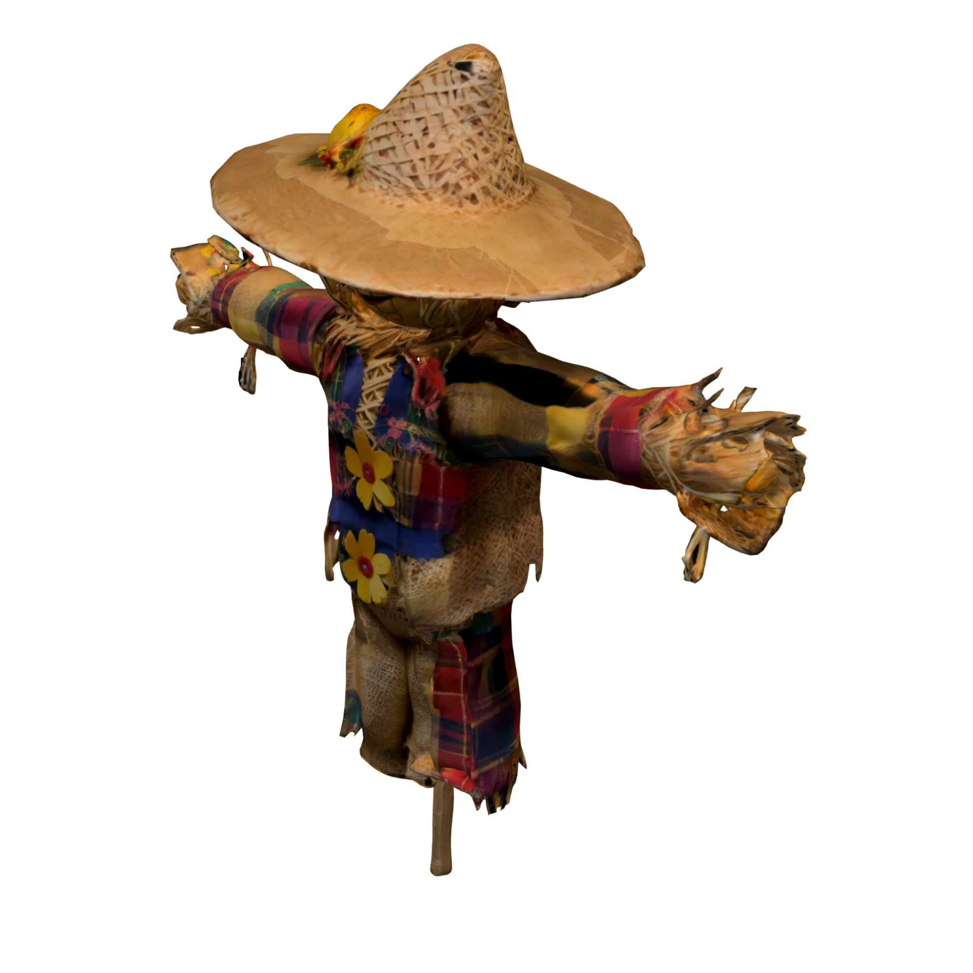 Stylized Scarecrow 3D Model .c4d .max .obj .3ds .fbx .stl .blend 