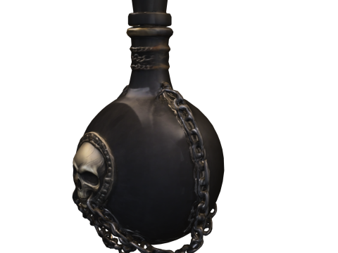 Shadow Potion Mystic Flask with Skull and Chains 3D Модель