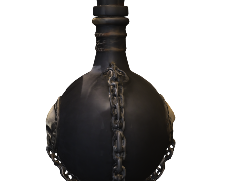 Shadow Potion Mystic Flask with Skull and Chains Modello 3D