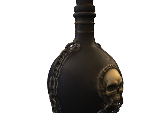 Shadow Potion Mystic Flask with Skull and Chains Modello 3D