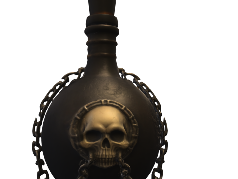 Shadow Potion Mystic Flask with Skull and Chains Modello 3D