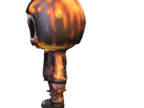Flaming Skull Rider Chibi Infernal Biker 3D मॉडल