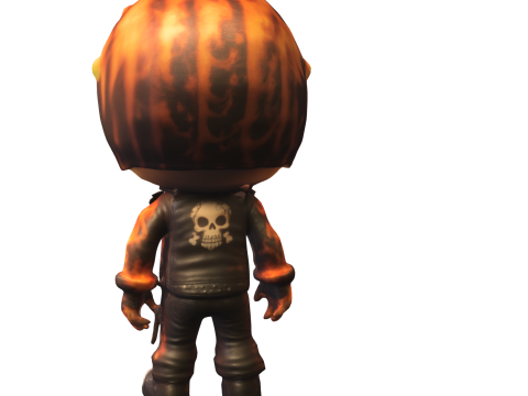 Flaming Skull Rider Chibi Infernal Biker 3D मॉडल