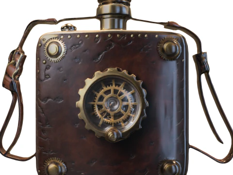 Steampunk Gear Flask Vintage mechanische Flasche 3D Modell