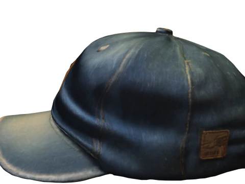 Vintage Denim Cap 3D Model