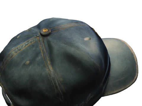 Vintage Denim Cap 3D Model