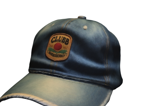 Vintage Denim Cap 3D 模型