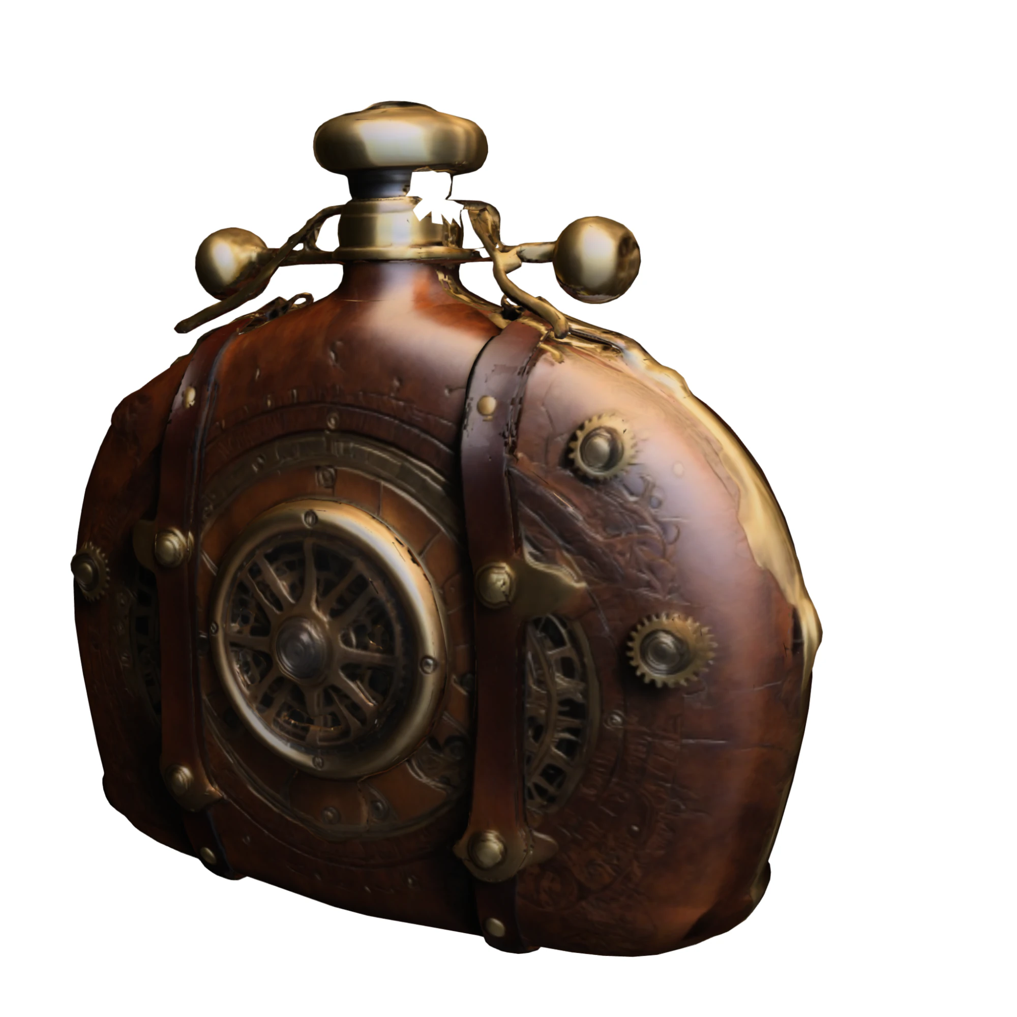 Steampunk Chrono Flask 3D Model .c4d .max .obj .3ds .fbx .stl .blend 