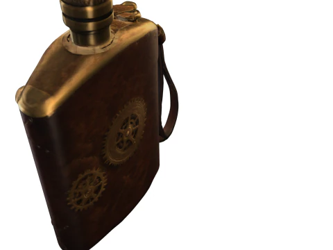 Steampunk Gear Flask 3D Model