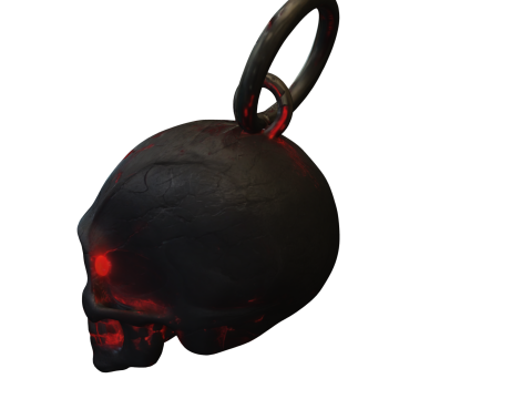Chaveiro Caveira Sombria com Olhos Flamejantes Modello 3D