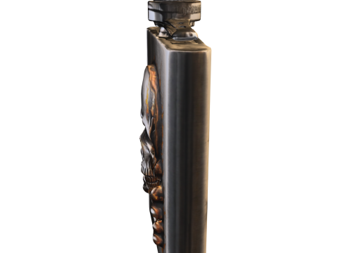 Realistic Skull Metal Flask Modello 3D