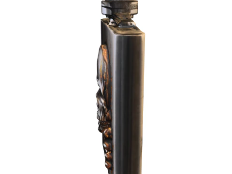 Realistic Skull Metal Flask 3D Model