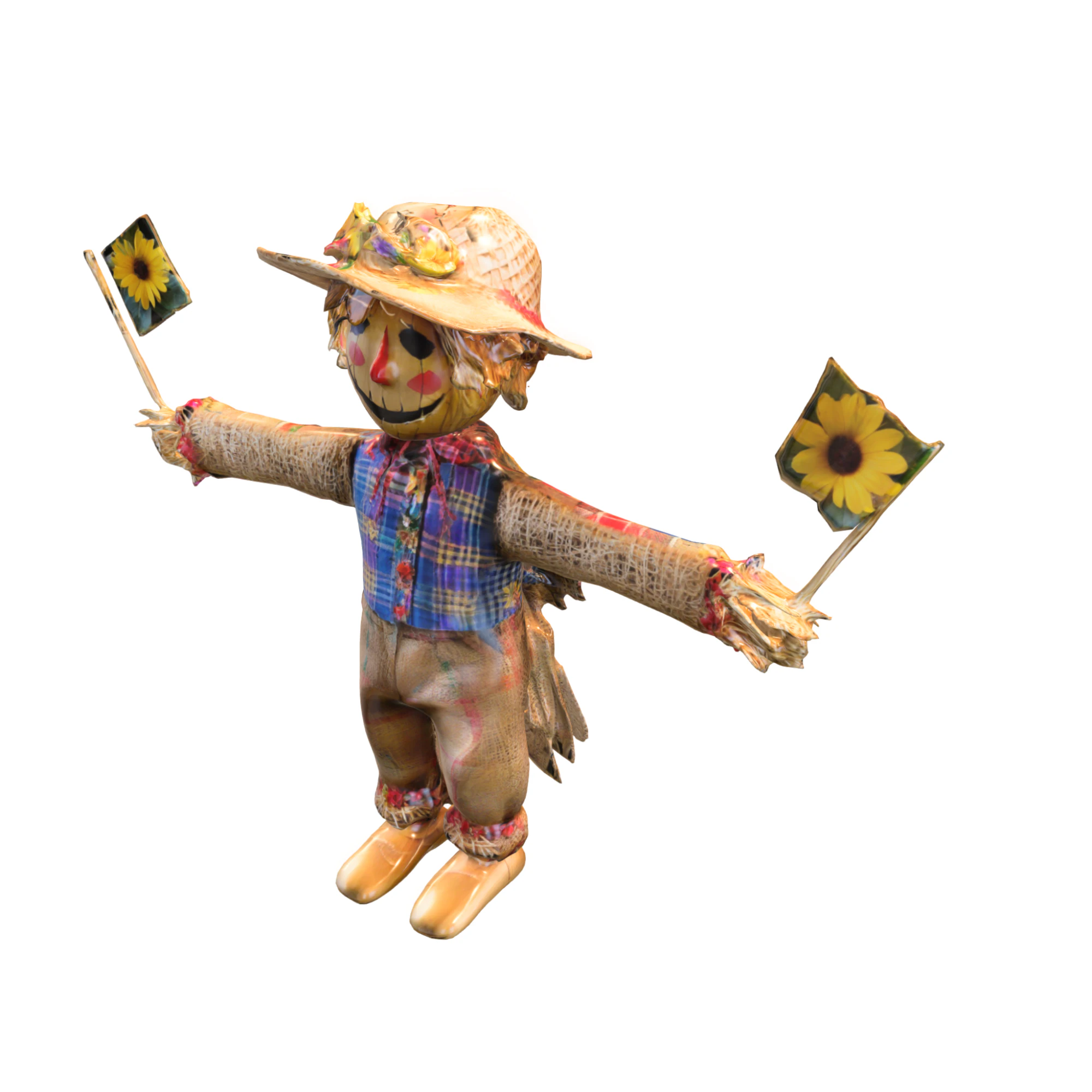 Festive Scarecrow 3D Model .c4d .max .obj .3ds .fbx .stl .blend 