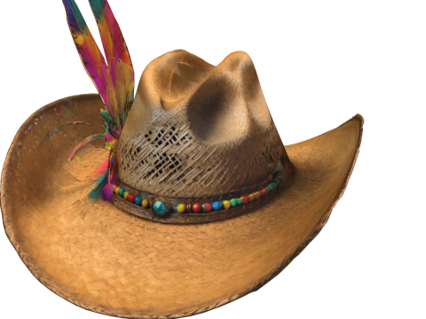 Decorated Country Hat 3D Model