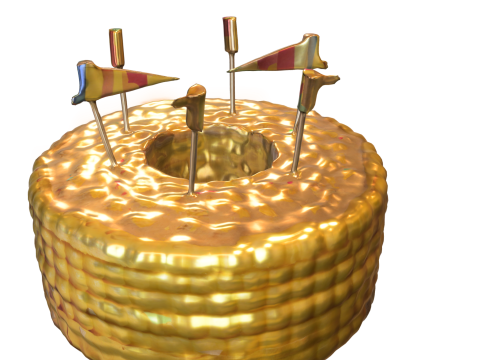 Golden Target cake 3D Модель