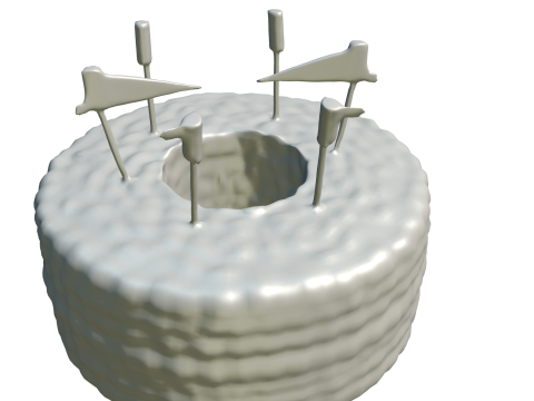 Golden Target cake 3D Model