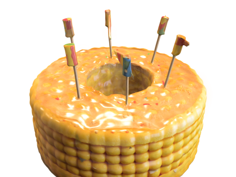 Golden Target cake 3D Model